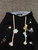 Hooded Spring and Autumn Embroidered Thin Cartoon Plus Velvet Thickened Trendy Student American Heavy Coat Loose Version Hoodie