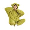 Women's Thickened Coral Fleece Hooded Pajamas - Two-Piece Zip-Up Set for Winter, Comfy Homewear or Outerwear