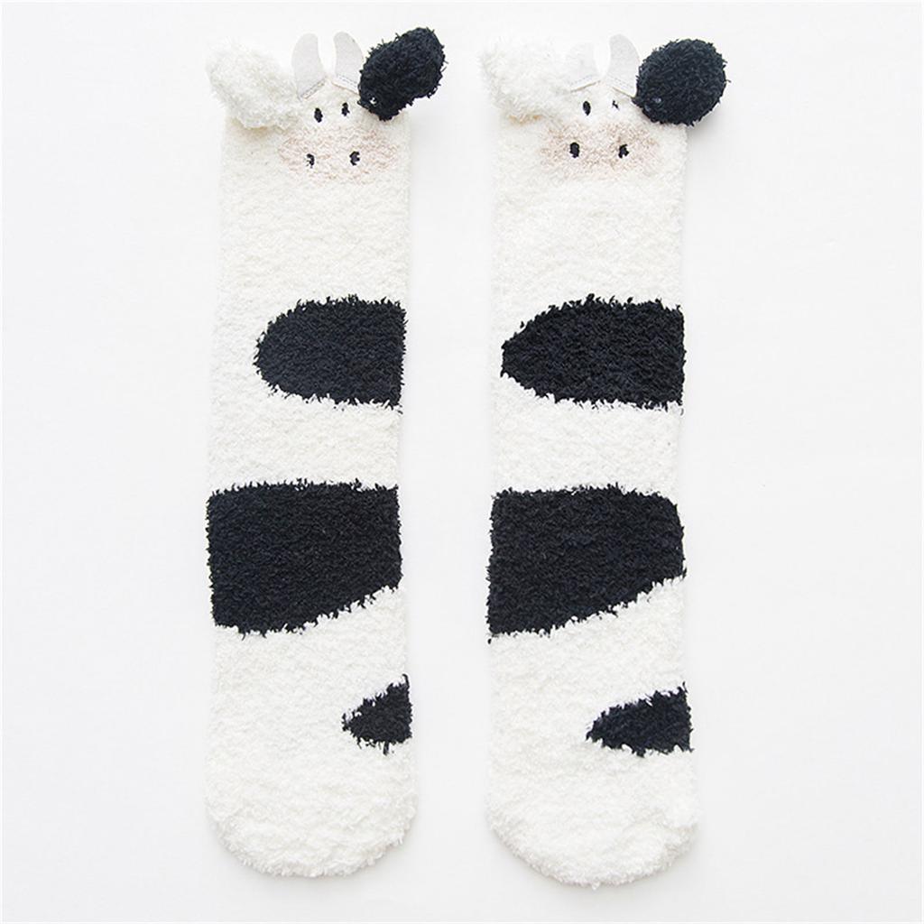 Women Cute Animal Fuzzy Socks Thick Winter Coral Fleece Indoor Home Sleep Socks