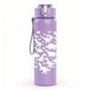 1PC Hollow Heart Pattern 750ml Color Plastic Sports Water Bottle Leakproof Flip Straw Lid Suitable for Sports Office Home Use