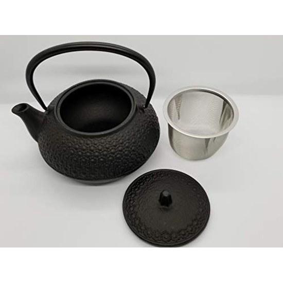 Iwachu Cast Iron Teapot Compatible Kyusu Type 5 Kikkō Black Burned 0.65L No Enamel Direct Fire Nambu Ironware 12804