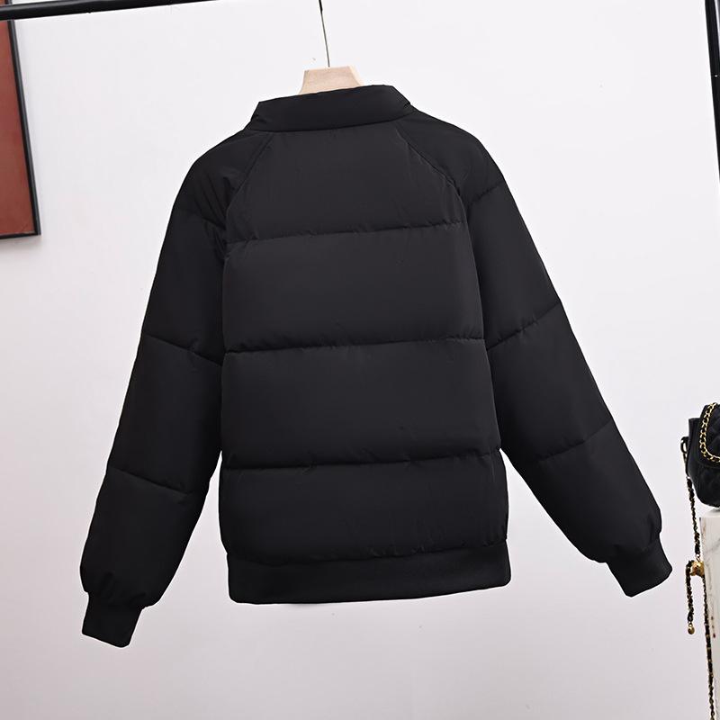 

Корейская версия новой свободной куртки с воротником-стойкой, утепленная куртка для мужчин и женщин, прилив M чёрный