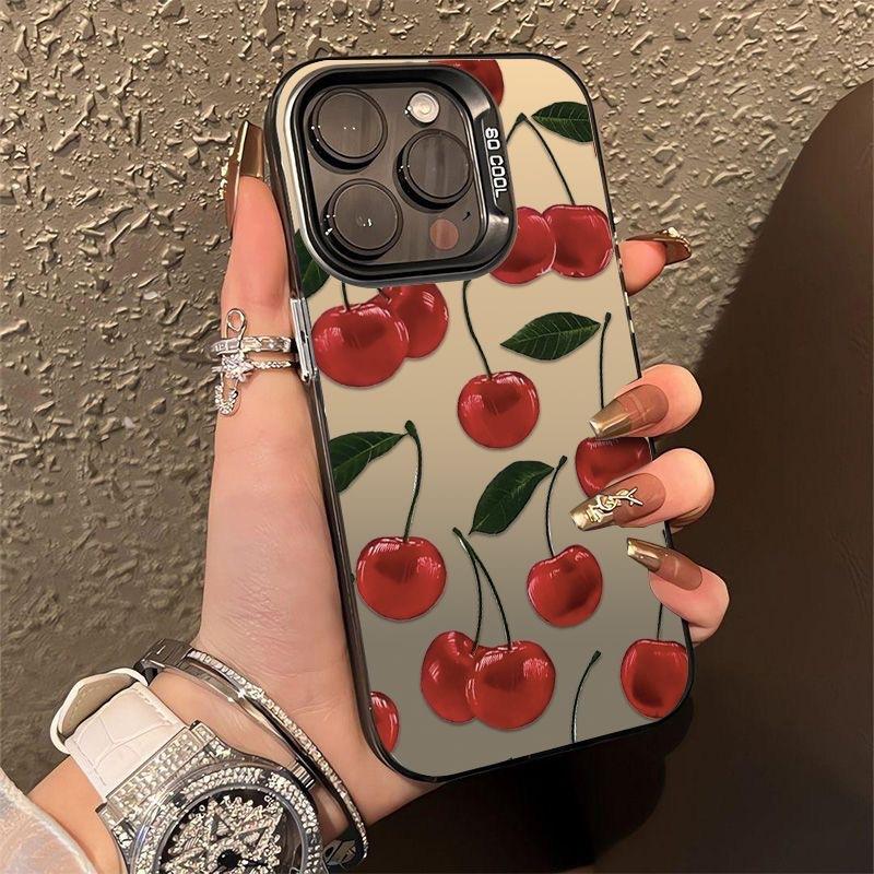 Full Screen Cherry Pattern Hard Protective Phone Case For Apple Iphone