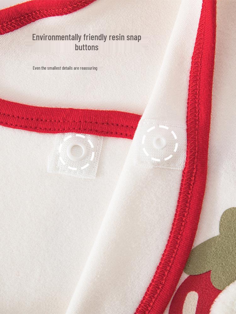 Newborn Cotton Monk Bodysuit - Red, 0-3 Months, Butterfly Design Jumpsuit for Spring/Autumn