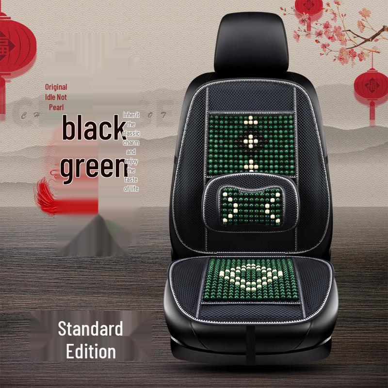 HD Chinese Knot Wooden Bead Car Seat Cushion - All-Season Interior Seat Cover