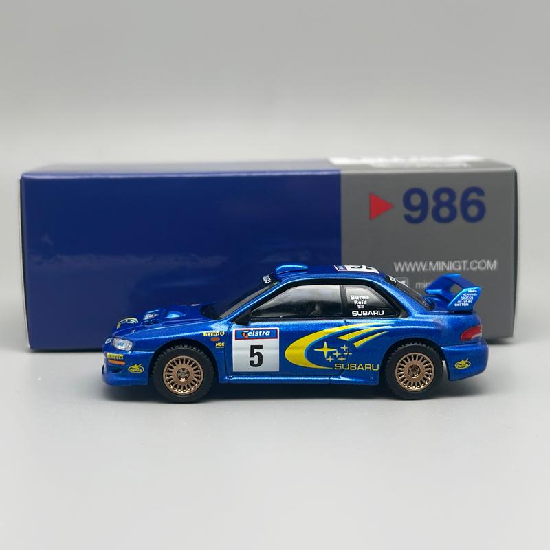 MINIGT 986 Subaru Impreza WRC99 1999 Rally Australia Winner #5 Australia exclusive Metal Blue 1:64 alloy car Model
