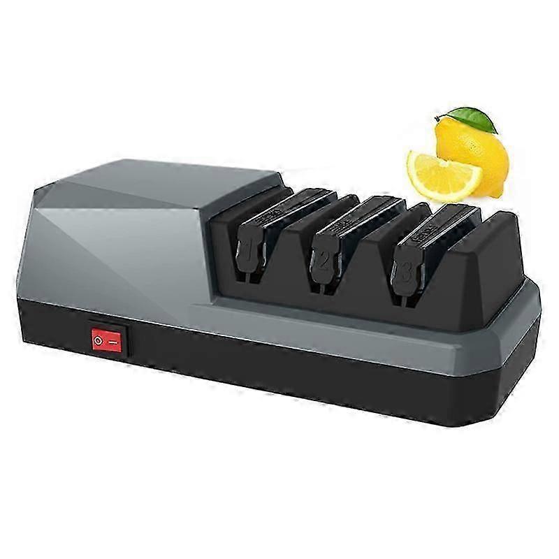 2026 New Electric Knife Sharpener- Knife Sharpeners, 3 Stage Electric Knife Sharpener, 3-Stage, Grey EU Plug