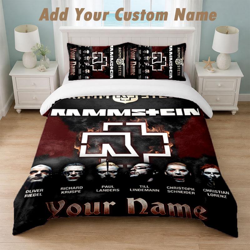 Bedding Set 1 Duvet Cover 2 Pillowcases Rammstein Print Soft Bed Linen Bedroom Decor