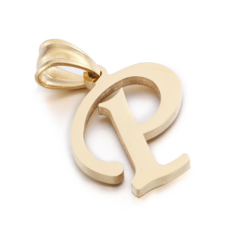European and American Style Stainless Steel Pendant Jewelry - 26 Golden Titanium Steel Letters