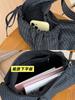 Checked Drawstring Bowknot Nyl Women's Shoulder Bags Casual Large Capacity Ladies Crossbody Bag Versatile Female Dumpling Bag
