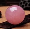 (YISHUI) Feng Shui Natural Crystal Ball, Pink, High Quality, with Stand Set, Purification, Good Fortune, Amulet, Power Stone, Round Ball Accessory (8c