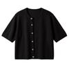 Women Ribbed Knit Short Sleeve Button Up Top V Neck Lightweight Casual Blouse Summer Wear Slim Fit Soft Fabric