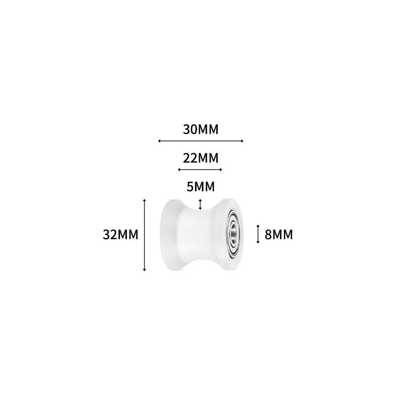 

1PC Nylon U-groove Positioning Pulley Sliding Door Clamp Wheel Silent Bearing Roller Guide Pulley Smooth Track Moving Wheel