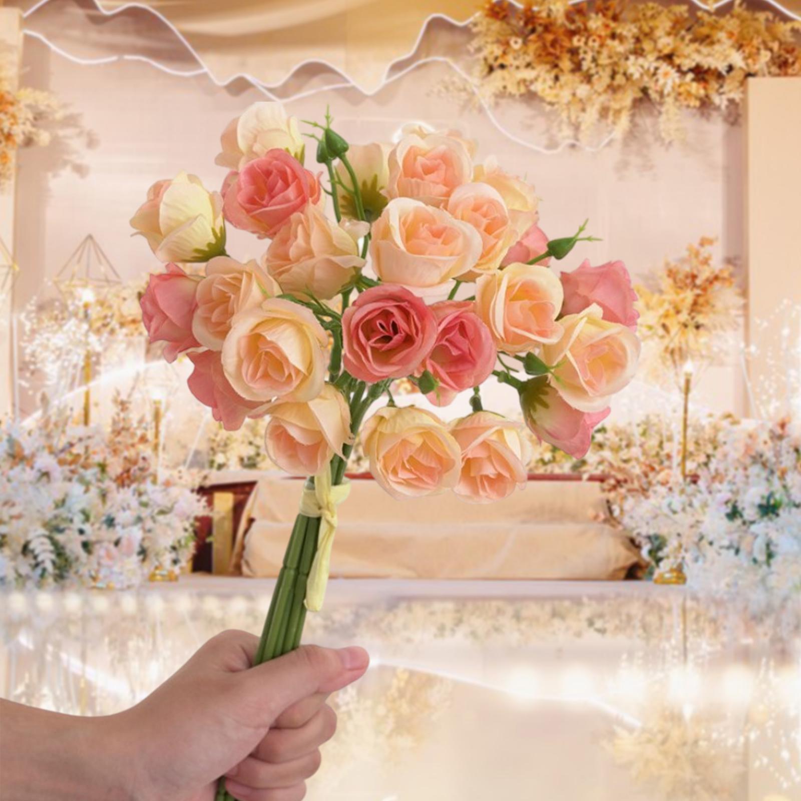 

Искусственный цветочный букет из 27 головок для украшения обеденного стола и вечеринок оранжевый