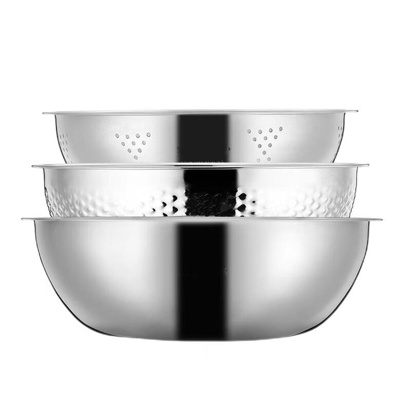 BYSTON 3-Piece Stainless Steel Rice Sieve Set