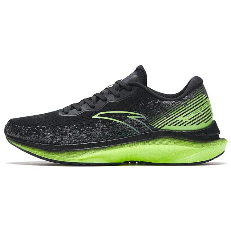 

new Anta Champion Running Shoes Lite Cushioning Anti Slip And Wear Resistant Low Top Running Shoes Men s Black Green 44