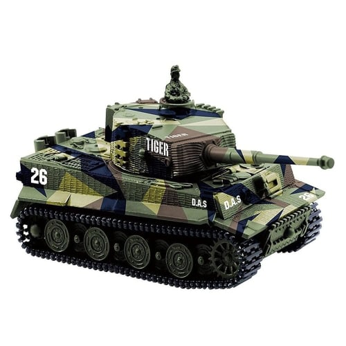 HJKLMM 1/72 Scale German Tiger I 2.4GHz Remote Control Mini Tank with Rotating Turret and Sound (D)