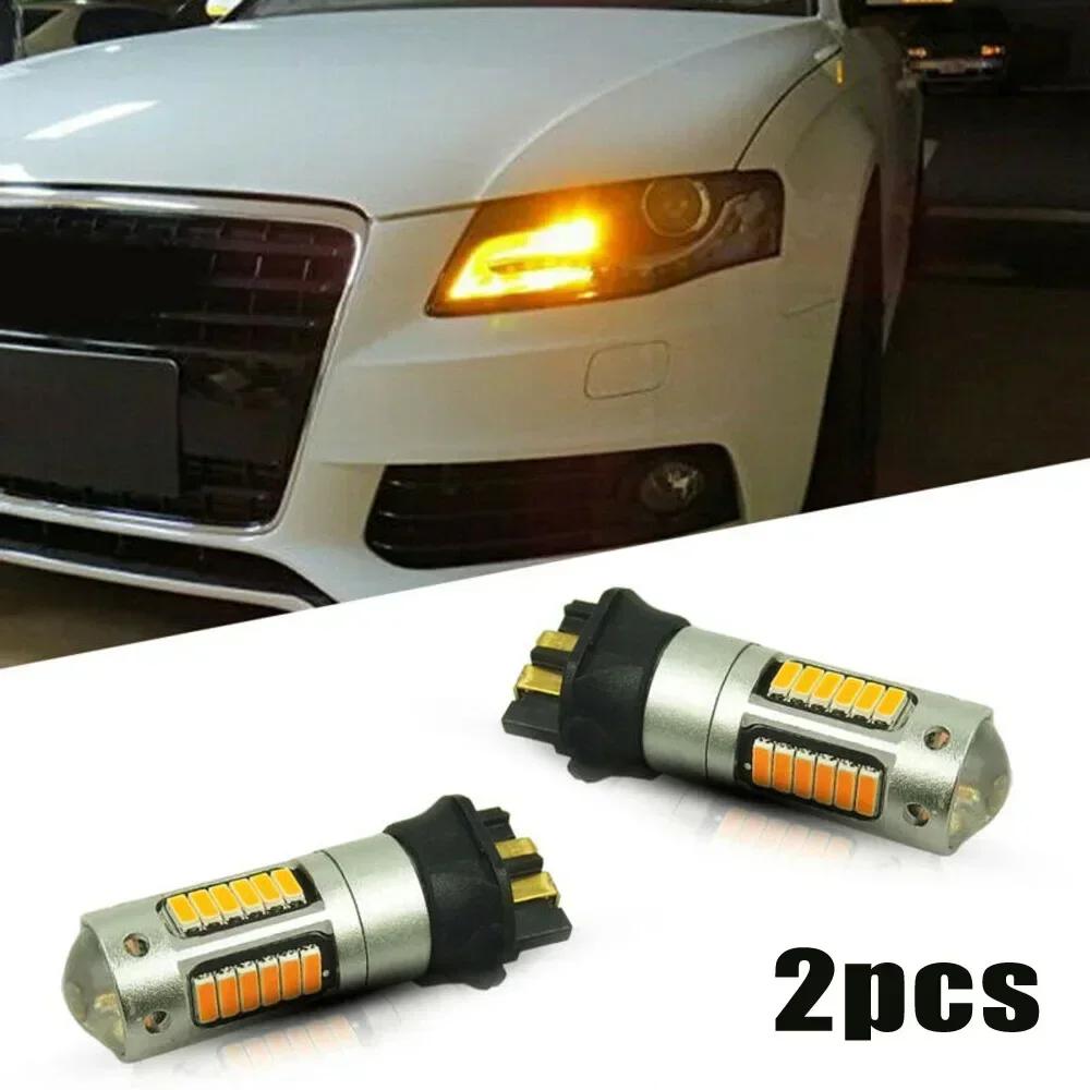 2pcs LED Bulbs Replacement Turn Signal 12V DC 4014-SMD For Light PW24W PWY24W