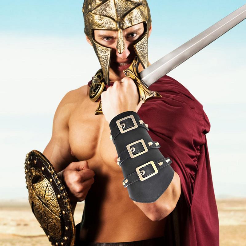 Punk Hip Hop Cosplay Leder Rüstung Arm Viking Armreifen Piraten Ritter Gauntlet Armband Armschiene Zubehör