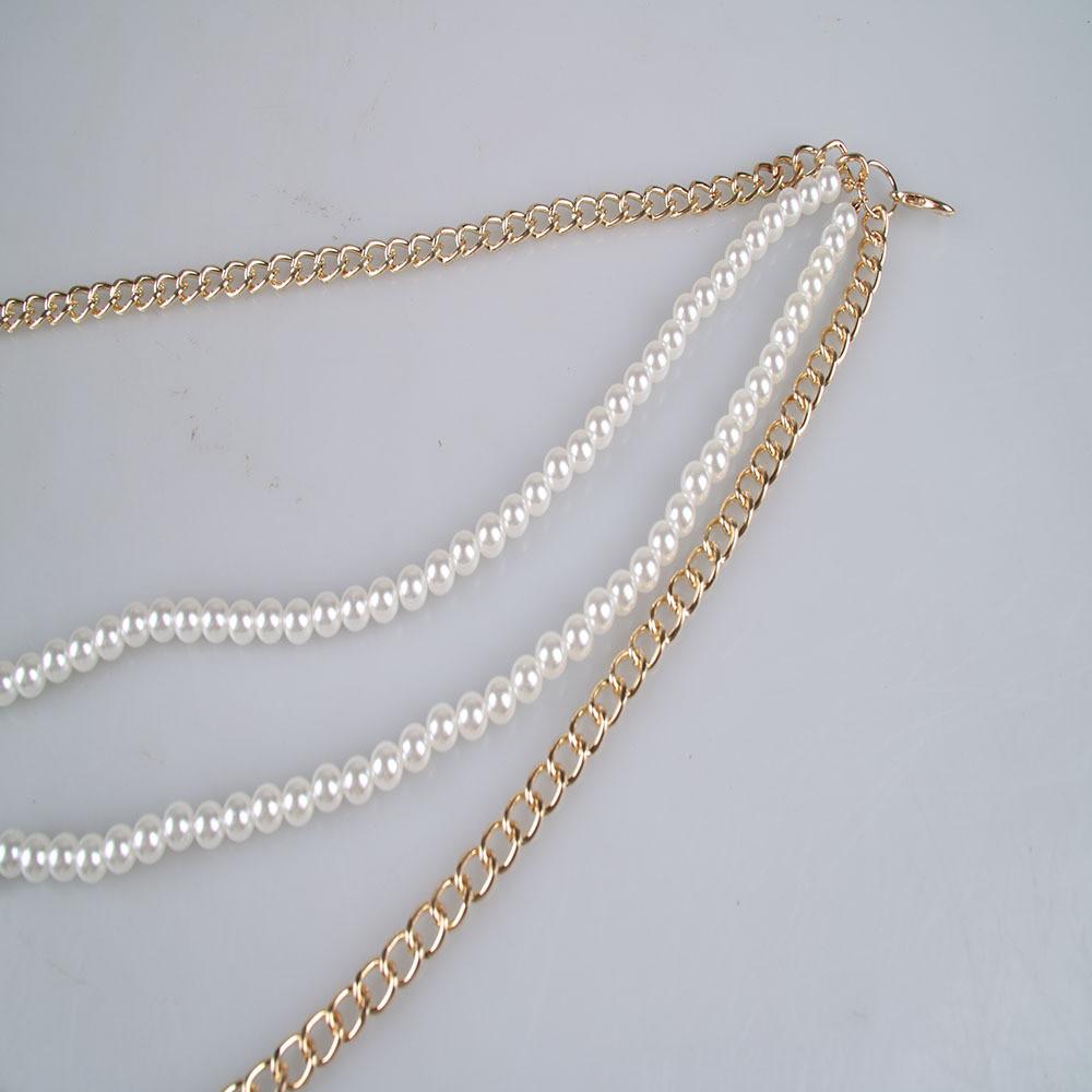 Elegant Pearl Metal Belt Chain For Women With Adjustable Length For Spring And Fall