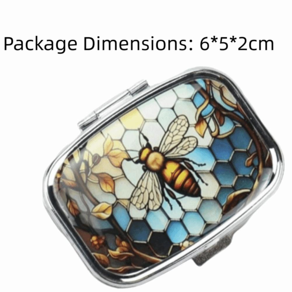 Recipient Portabil pentru Pastile Organizator Metalic pentru Medicamente Cutie pentru Pastile Colorată Drăguță pentru Poșetă Călătorie