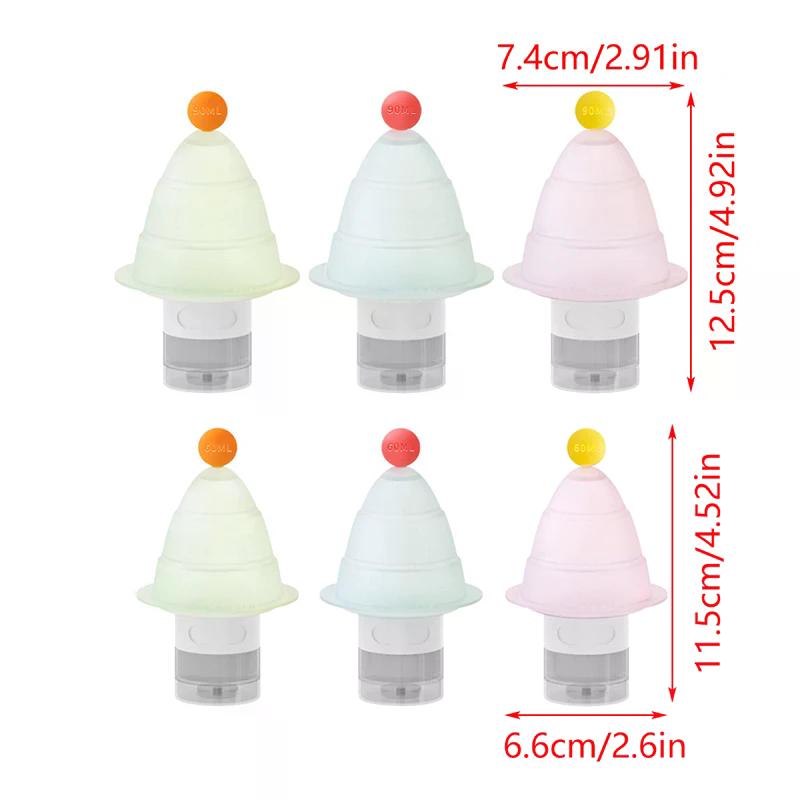 3Pcs/Set Refillable Bottle 60ml 90ml Soft Lotion Container Squeeze Tube Empty Bottle Portable Travel Shampoo Bottle