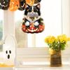 Acrylic Car Pendant Cartoon Car Mirror Decor Spooky Halloween Car Accessories Skull Cat Rearview Mirror Pendant for Backpack