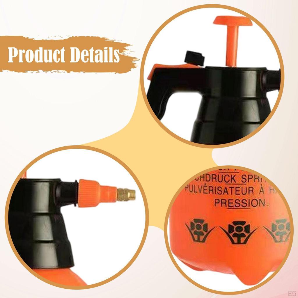 Hand Pump Sprayer Portable with Brass Nozzle Water Bottle for Spraying Cleaning