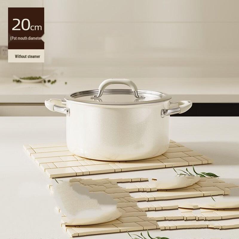 Stainless Steel Double-Handled Steamer and Soup Pot Set
