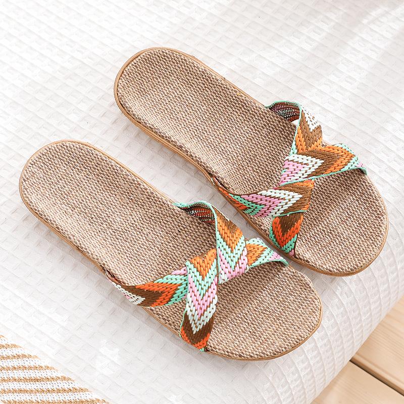 Summer Women's Fashion Massage Breathable Linen Slippers