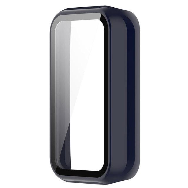 

Для Huami Amazfit Band 7 закаленное стекло Экран + Защитный защитный чехол для ПК Полный чехол-бампер Чехлы для Amazfit Band7 Amazfit Band 7 синий