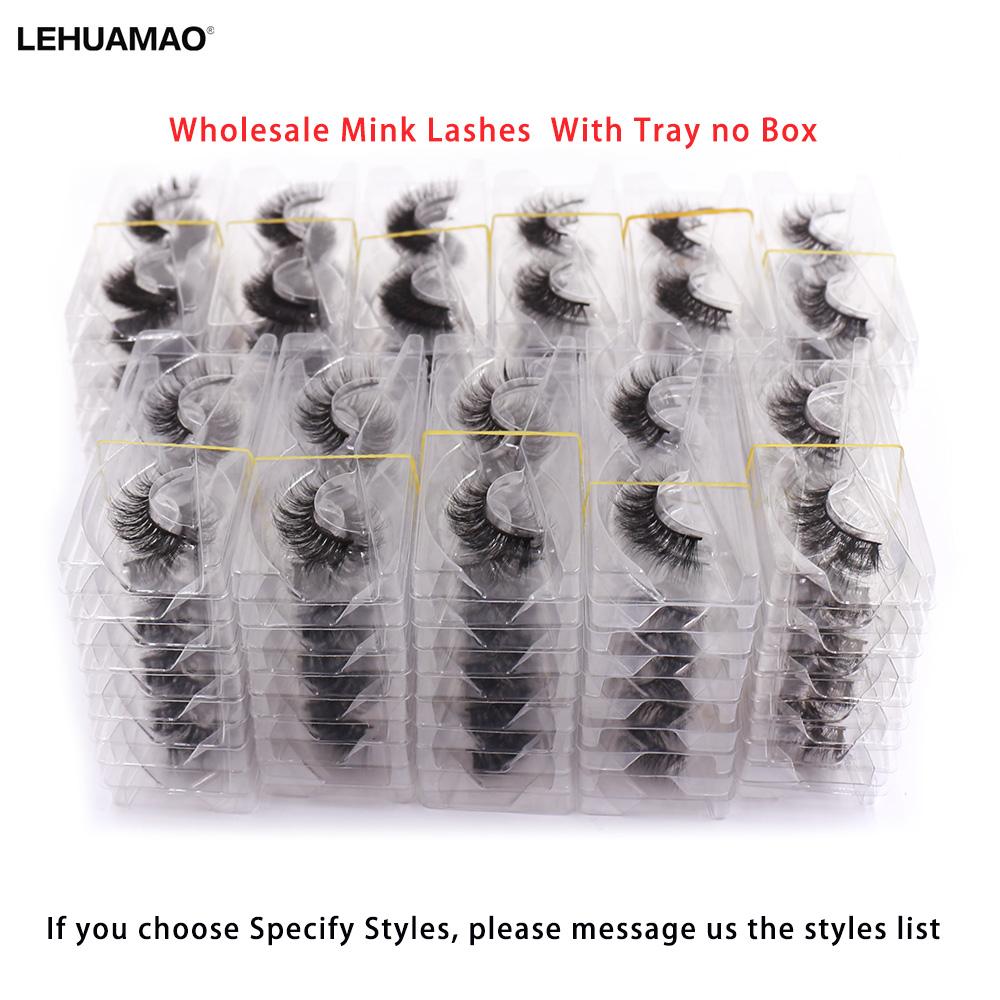 LEHUAMAO 3D Mink Lashes Wholesale Mink False Eyelashes Bulk 10/30/50 Pairs Soft Fluffy Natural Mink Lashes Makeup Mink Eyelashe