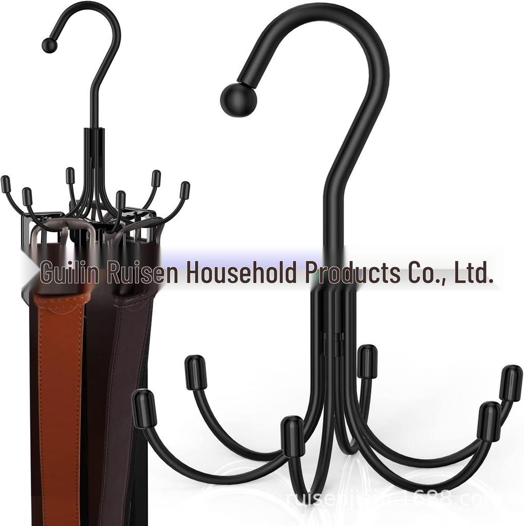 Multifunctional 6-Tier Pants Hanger with 8 Hooks & 10 Clips for Hats, Belts, and Underwear Storage