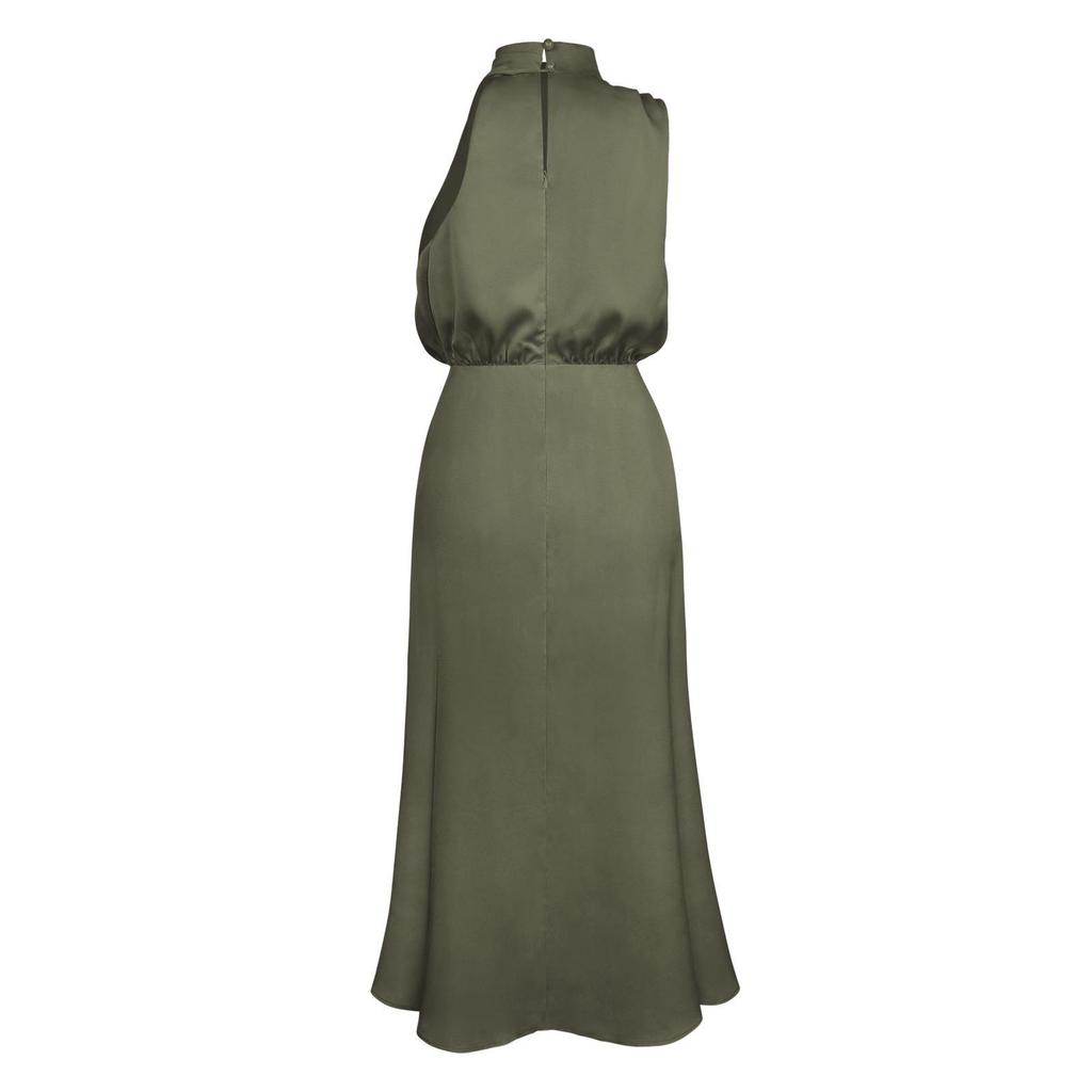 Elegant Satin Sleeveless Evening Dress - European & American Fashion