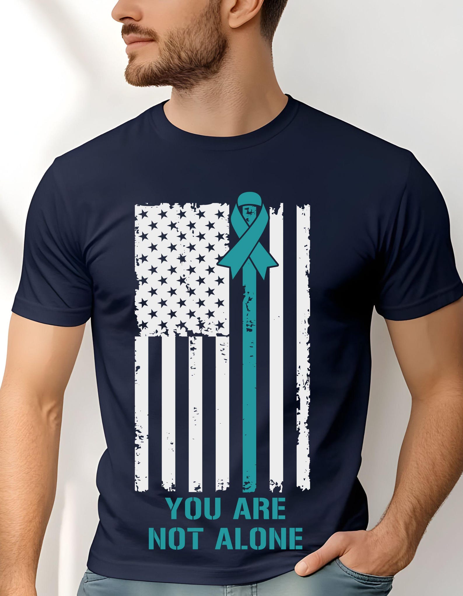 You Are Not Alone tshirt, Supportive Mental Health Awareness Tee, Veterans Day Gift Shirt, Military Family Apparel, Unisex T-Shirt 2XL