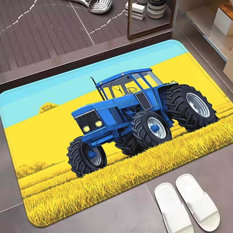 American Vintage Motorcycle Door Mat Retro Motorbike Pattern Entrance Rug Bike Lover Home Bathroom Decor Soft Non-Slip Carpet