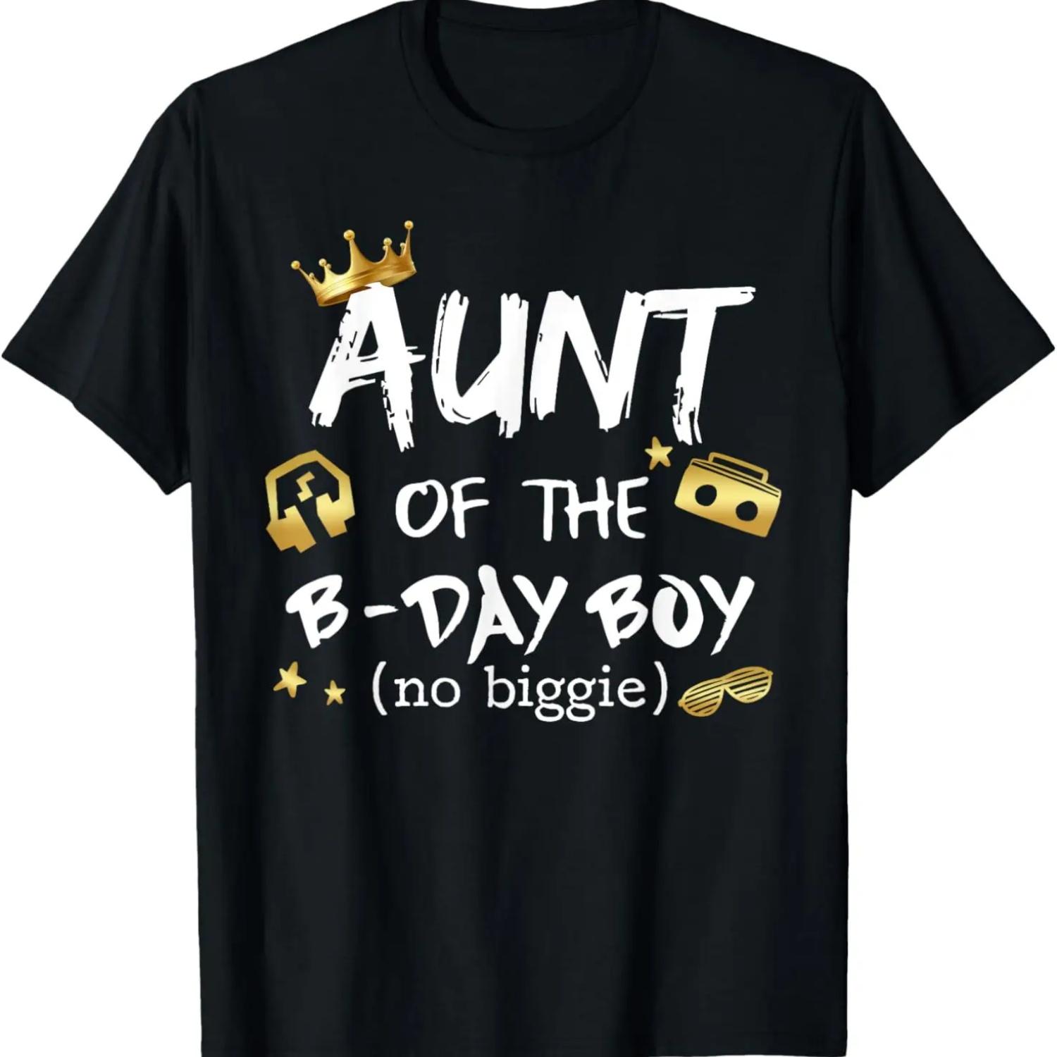 

Aunt Of The Birthday Boy Notorious One Hip Hop 1st Birthday T-Shirt XXXXXL чёрный