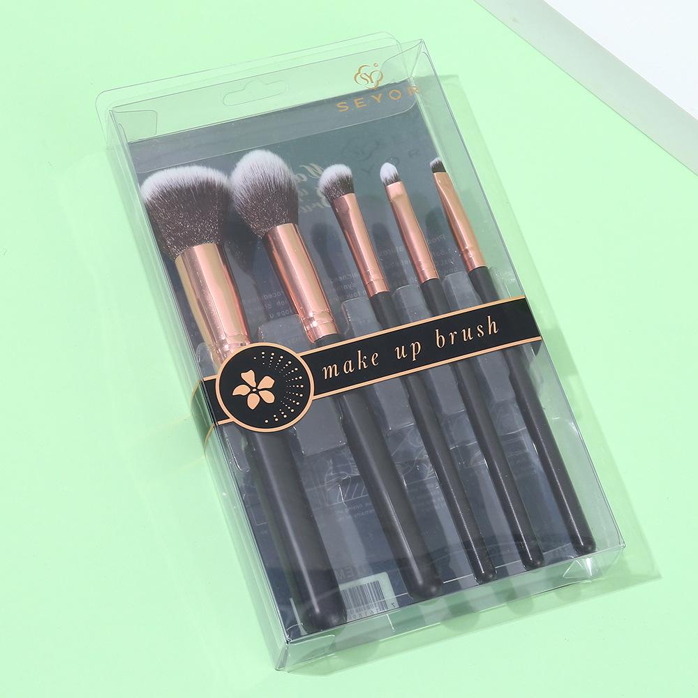 5-Piece Makeup Brush Set Beginner Beauty Tools Loose Powder Brush Eyeshadow Brush Eyebrow Brush Lip Brush Beauty Tools