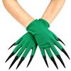 Dark Gloves with Long Nails for Halloween Witch Party, Short Stretch Fit