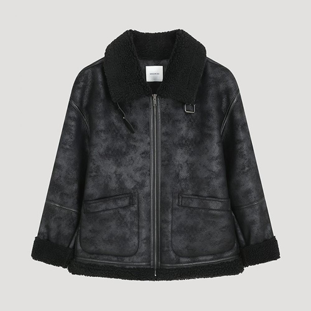 

She S miSS High Neck Shearling muStang Jacket Swujko42010 Bk blacks/77
