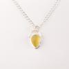 Yellow Cat's Eye Gemstone 925 Sterling Silver Jewelry Tiny Pendant Birthday Gift PP-56-42