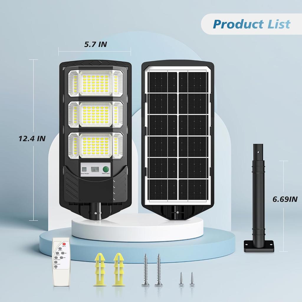 Solar Lights Outdoor Waterproof - 320° Wide Angle Solar Street Lights Outdoor Dusk to Dawn, Solar Flood Lights Outdoor Motion Sensor with Remote,