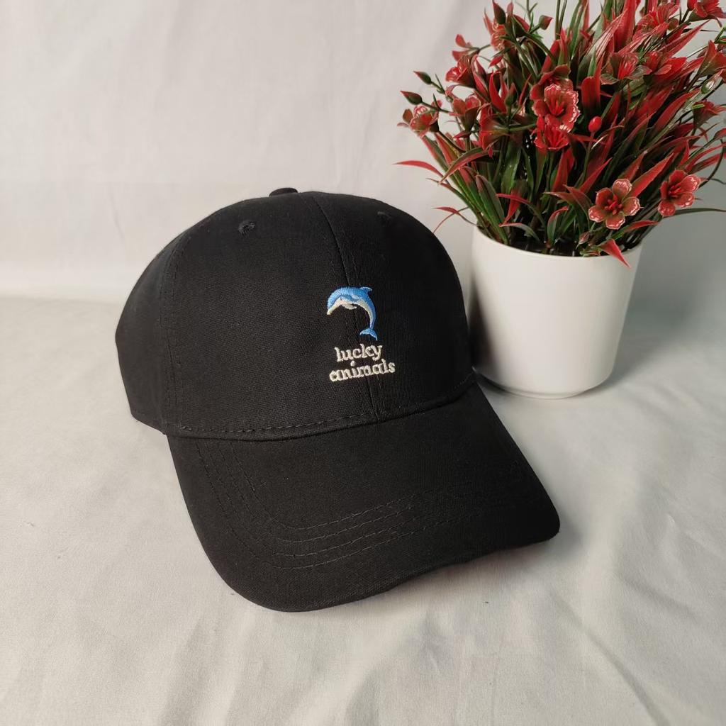 New Dolphin Letter Embroidery Baseball Cap Men's and Women's Versatile Outdoor Sports Sunshade Sunscreen Cap