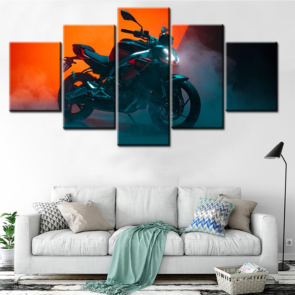 5 Pieces Canvas Wall Arts Poster Painting Bikes Wallpaper Home Decor Picture Printing For Living Room Mural Artwork