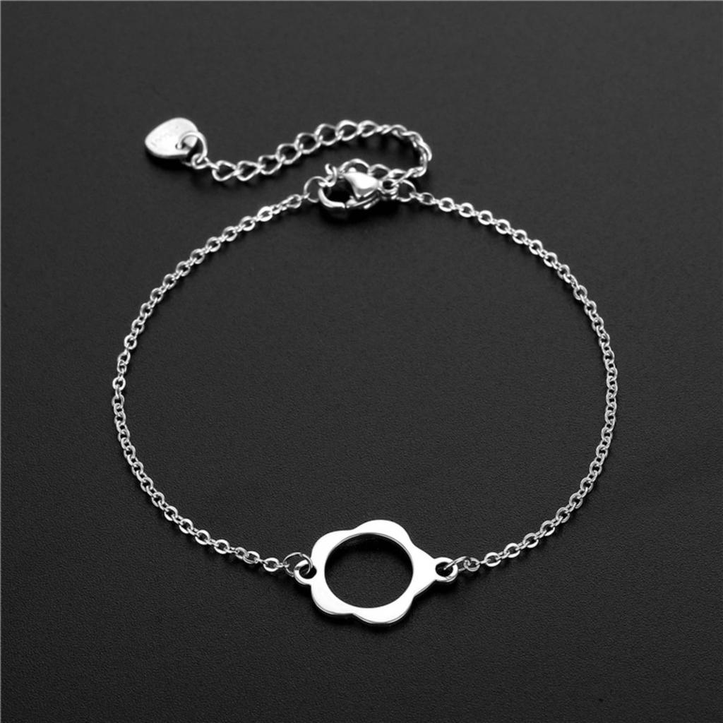 Flower Charm Bracelet for Women Grils Stainless Steel Fashion Jewelry Gift