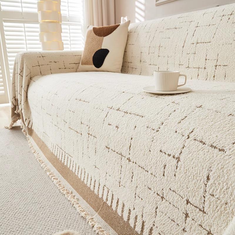 Zimní obývací pokoj Protiskluzová Hřejivá tlustá plyšová pohovka Polštář Pohovka Potahy Potahy Potah Funda Podložky na pohovku