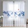 Lake Forest Landscape Mountains Scenery Tulle Curtains For Living Room Drapes Window Sheer Modern Curtains For Bedroom Decor