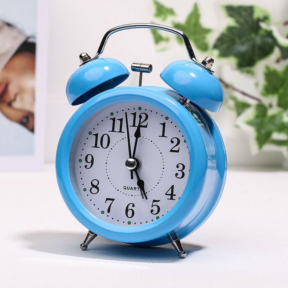 Creative Retro Alarm Clock Super Loud Bell Alarm Clock Novelty Silent Table Clock  Clock Ornament