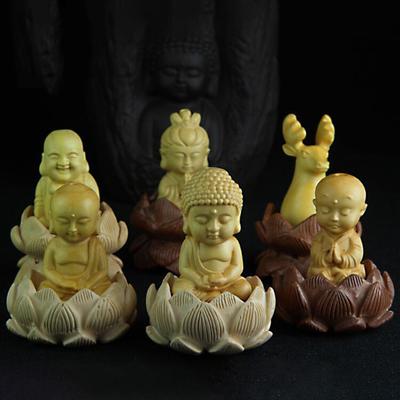 Small Buddha Statues Ornamental Relaxing Unpainted