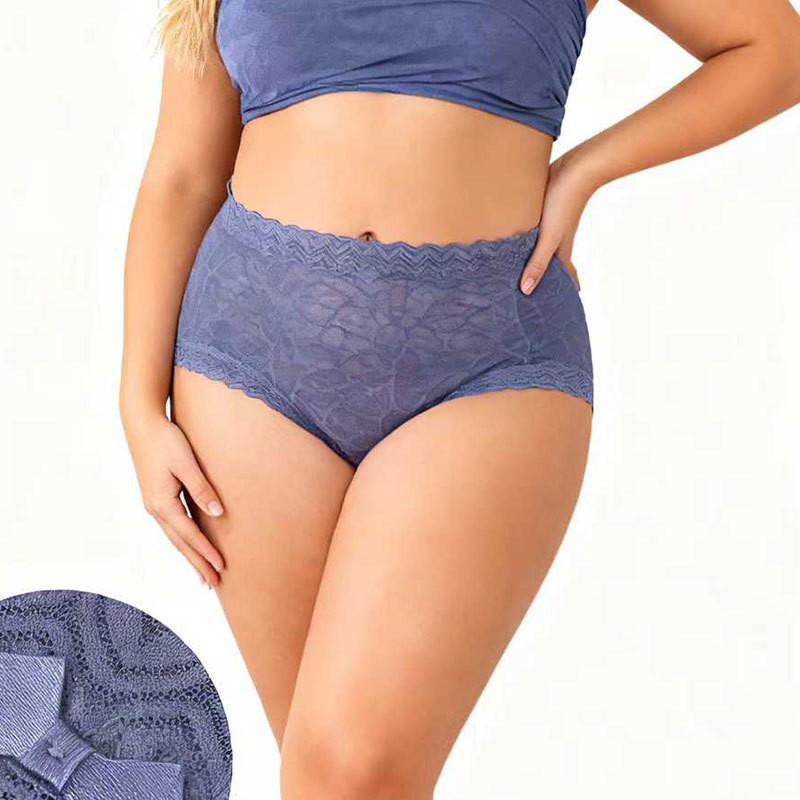 Plus Size Women's New Summer Sexy Lace Soft Breathable Traceless High Waist Tummy Tuck Panties